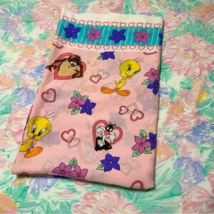 Vintage sheet Dan River Looney tunes Tweety Bird , Taz & Sylvester cat twin